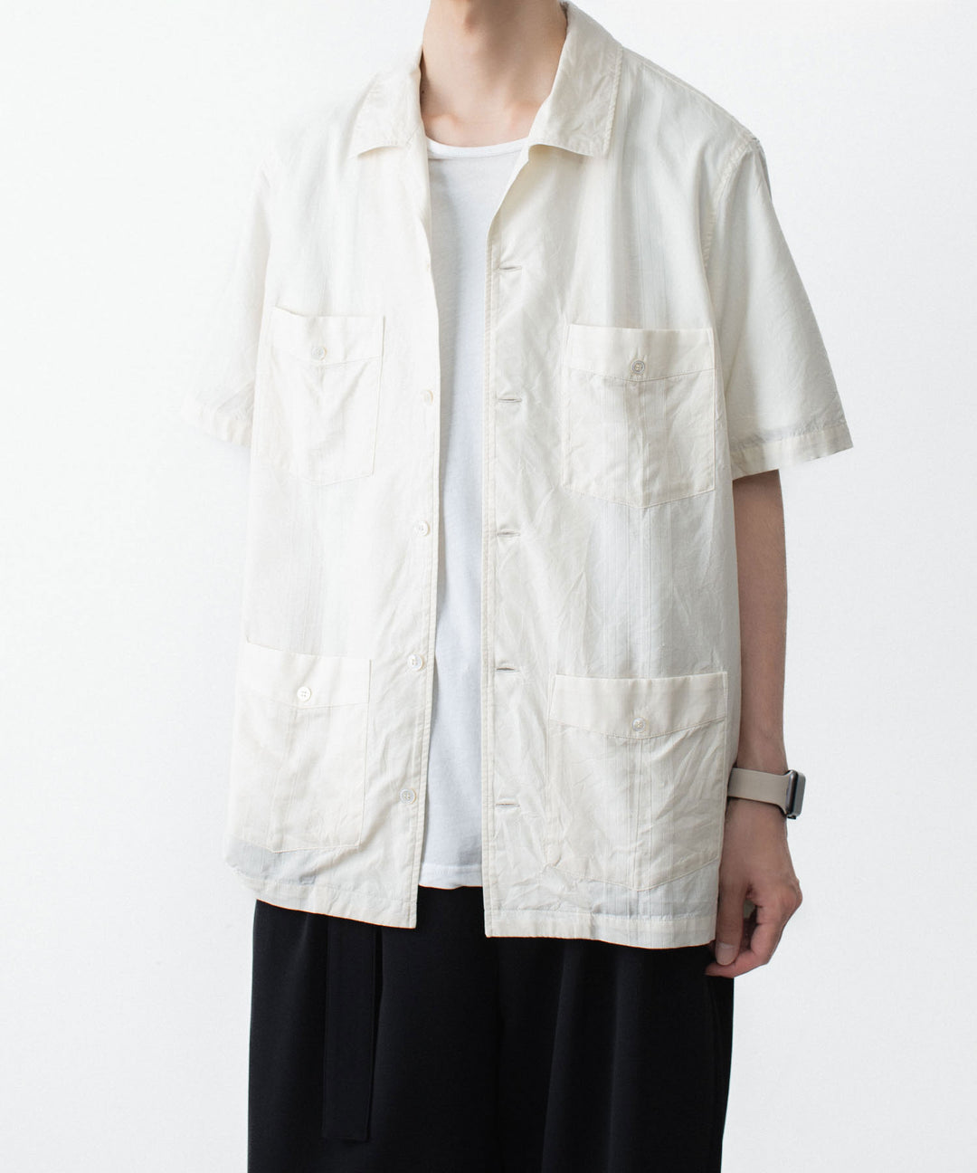 ATTACHMENT アタッチメントのCO/TEN JACQUARD LAWN GUAYABERA SHIRT - S.OFF WHITEの公式通販サイトsession福岡セレクトショップ