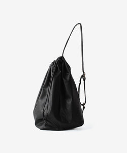 ATTACHMENT /アタッチメント】SYNTHETIC LEATHER BUCKET BAG - BLACK