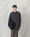 【 ATTACHMENT 】CU/CO STRIPE TWILL BANDCOLLAR L/S SHIRT - S.GRAY