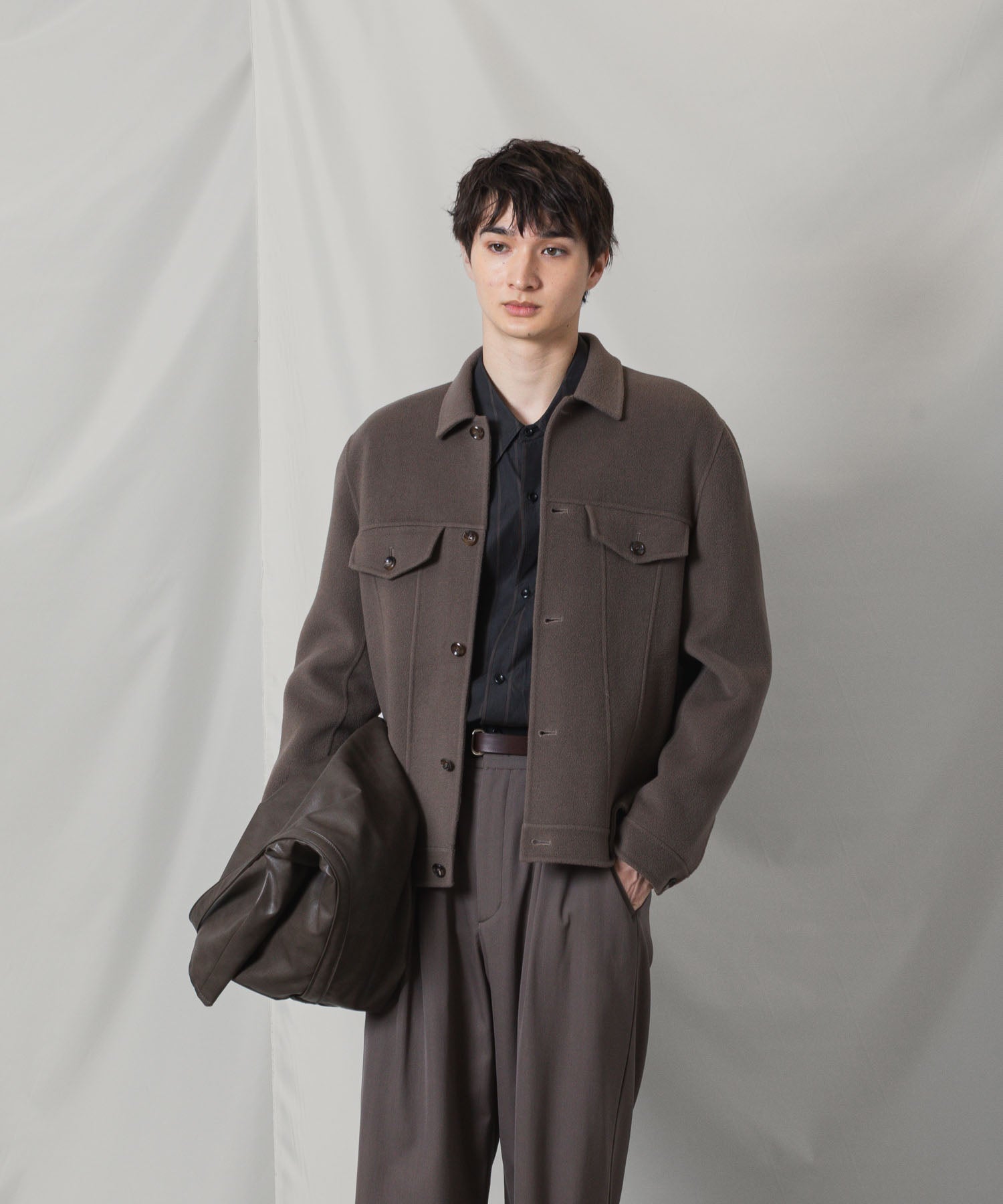 ATTACHMENT アタッチメントのWO/CA DOUBLE FACE BEAVER TRACKER JACKET - KHAKI GRAYの公式通販サイトsession福岡セレクトショップ