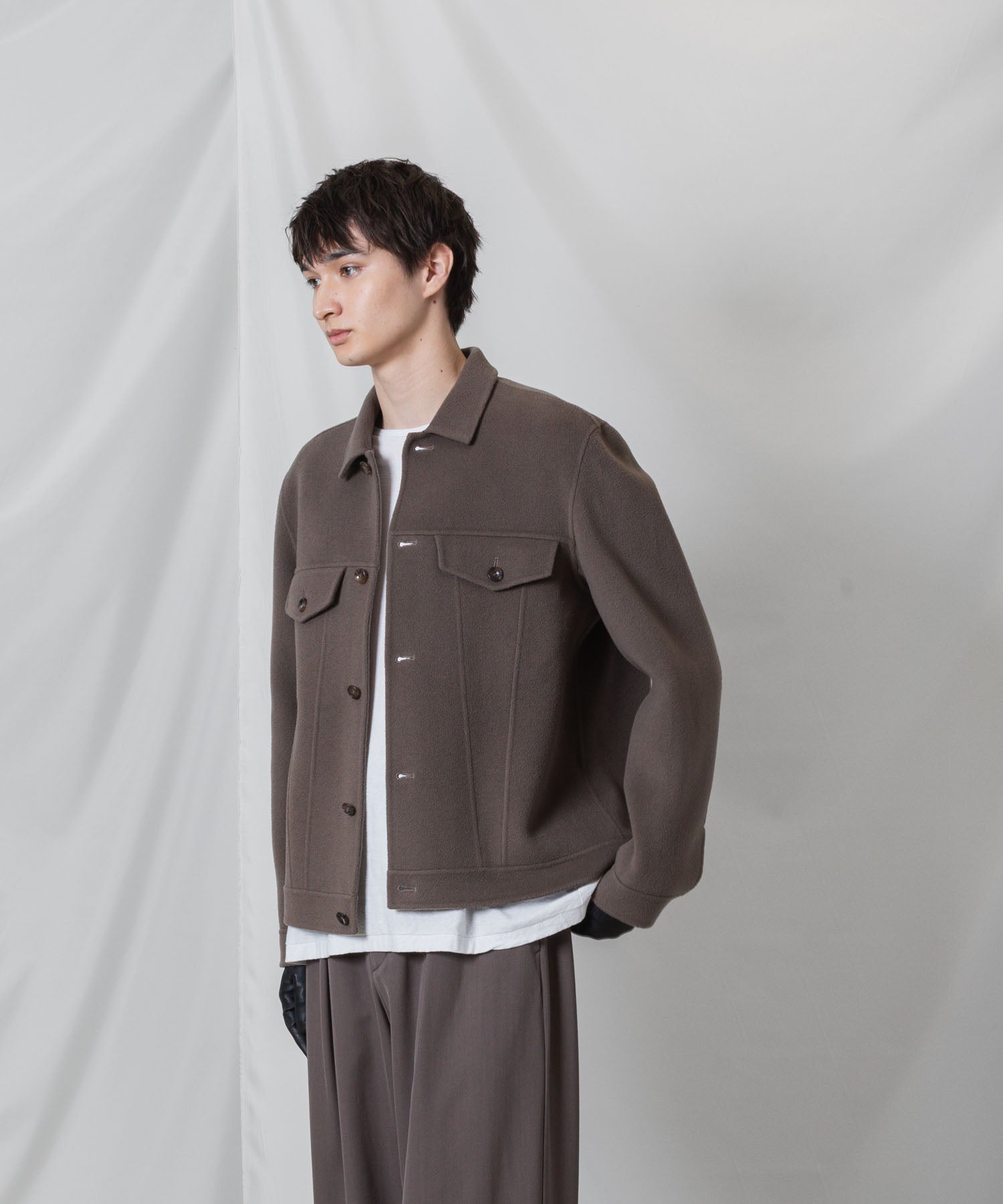 ATTACHMENT アタッチメントのWO/CA DOUBLE FACE BEAVER TRACKER JACKET - KHAKI GRAYの公式通販サイトsession福岡セレクトショップ