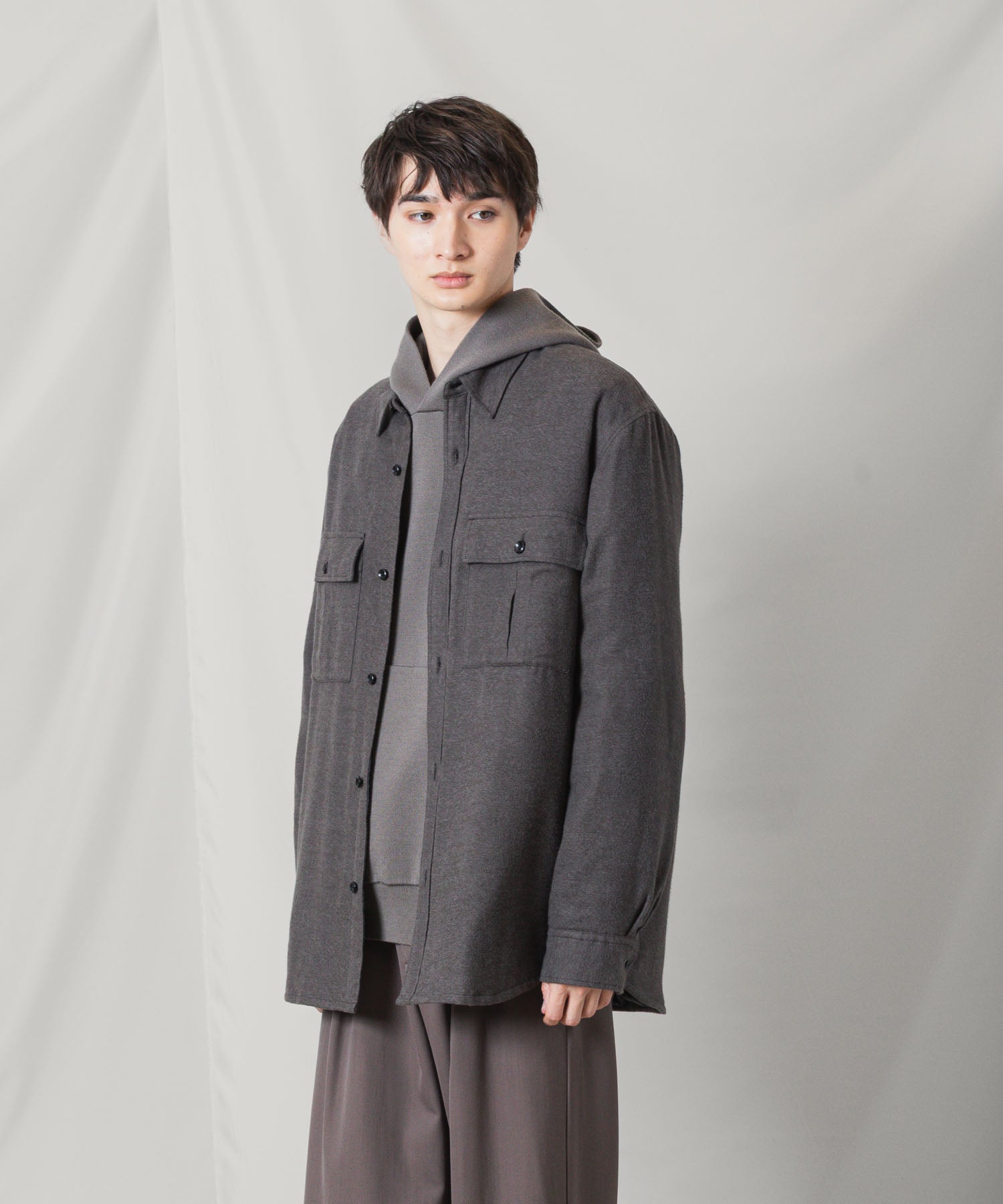 ATTACHMENT アタッチメントのRY/CO/SI FLANNEL PADDING L/S SHIRT - D.GRAYの公式通販サイトsession福岡セレクトショップ