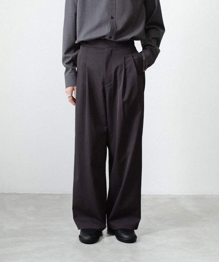 ATTACHMENT アタッチメントのPE/CO/LI DRY TWILL WIDE TROUSERS - BLACKの公式通販サイトsession福岡セレクトショップ