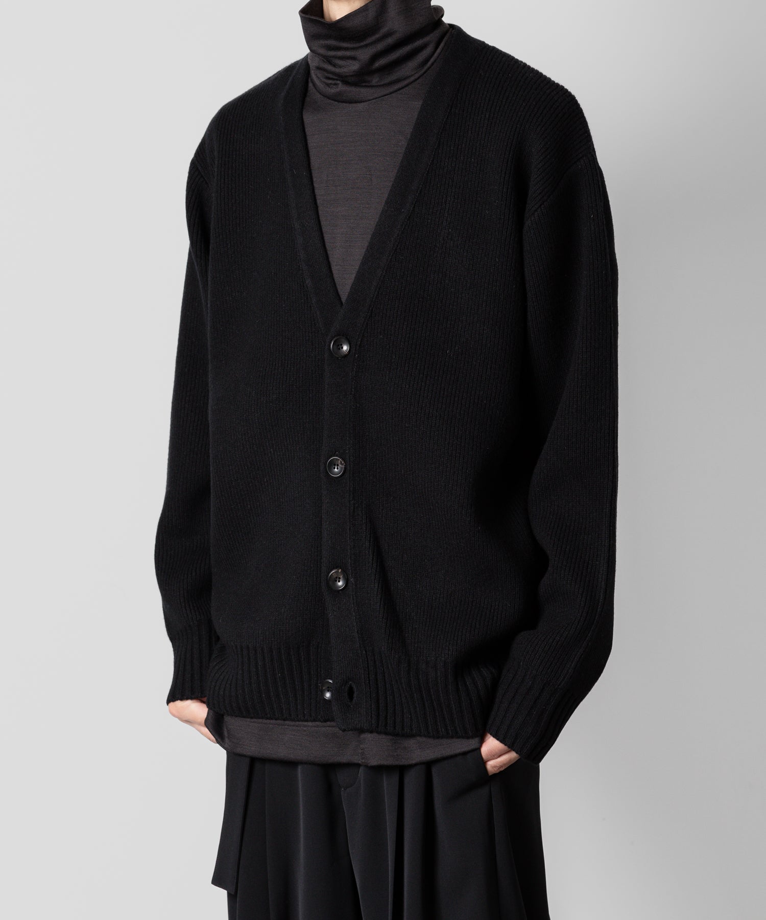 ATTACHMENT アタッチメントのBRITISH WO KNIT CARDIGAN - BLACK 公式通販サイトsession福岡セレクトショップ