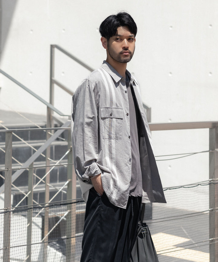 ATTACHMENT アタッチメントのCO/TEN JACQUARD LAWN PATCH POCKET L/S SHIRT - S.GRAYの公式通販サイトsession福岡セレクトショップ