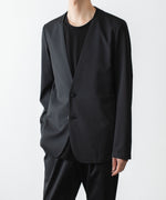 画像をギャラリービューアに読み込む, ATTACHMENT / EXCLUSIVE ITEMアタッチメントのLUCA MATTE TWIST COLLARLESS JKT - BLACKの公式通販サイトsession福岡セレクトショップ
