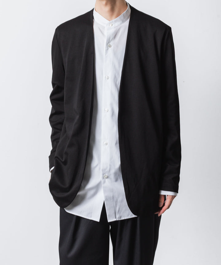 ATTACHMENT アタッチメントのCOTTON DOUBLE FACE COLLARLESS CARDIGAN - BLACKの公式通販サイトsession福岡セレクトショップ