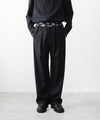 【 VEIN 】3/60 HIGH TWIST WOOL TRO EASY TROUSERS - BLACK