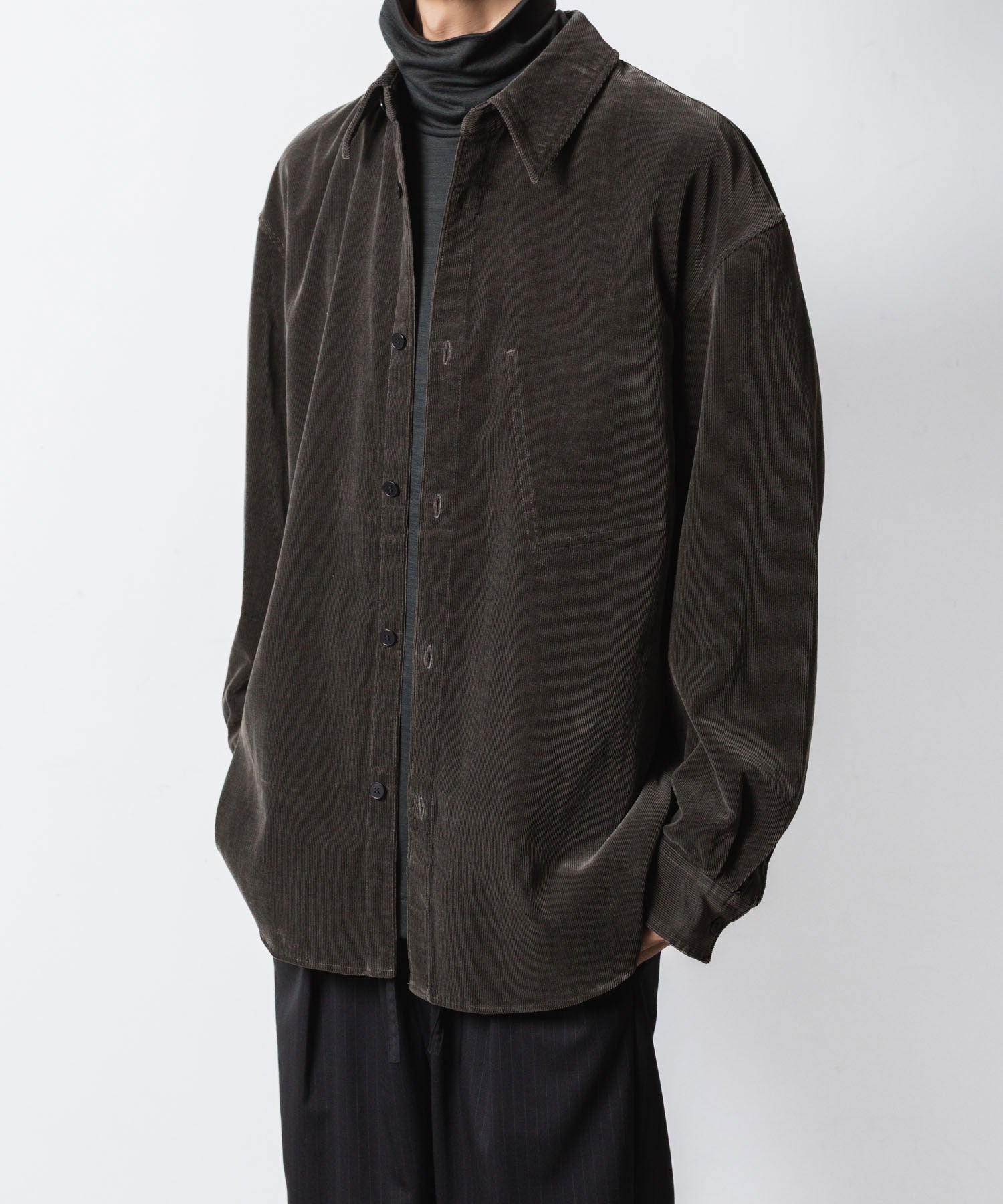 VEIN ヴェインのFINX CO CORDUROY L/S SHIRT - D.GRAYの公式通販サイトsession福岡セレクトショップ