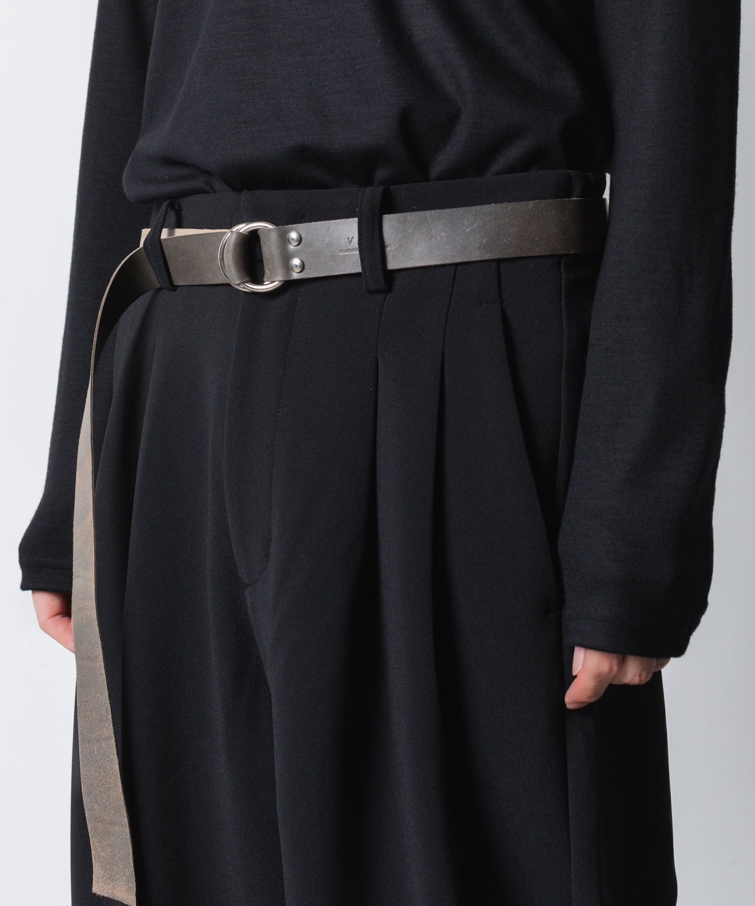 VEIN ヴェインのGUIDI LEATHER DOUBLE RING  BELT - GRAYの公式通販サイトsession福岡セレクトショップ