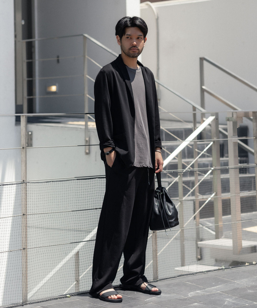 ATTACHMENT アタッチメントの100/3 HIGH TWIST JERSEY SLIM FIT S/S TEE - GRAYの公式通販サイトsession福岡セレクトショップ