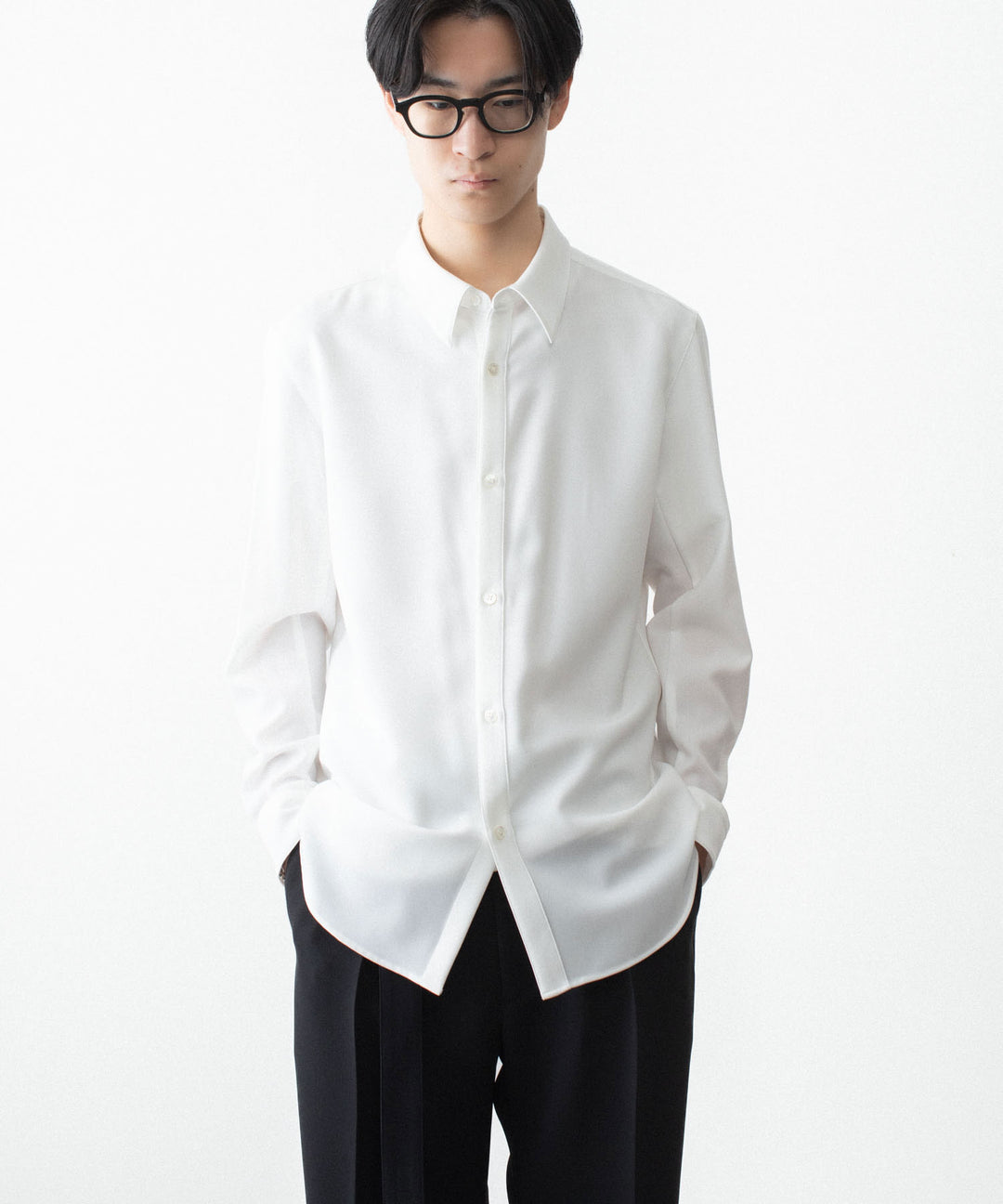ATTACHMENT アタッチメントのPE COMPACT TWILL REGULAR COLLAR DRESS SHIRT - WHITEの公式通販サイトsession福岡セレクトショップ