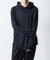 【 ATTACHMENT 】1/60 WOOL SMOOTH HOODED PULLOVER - NAVY