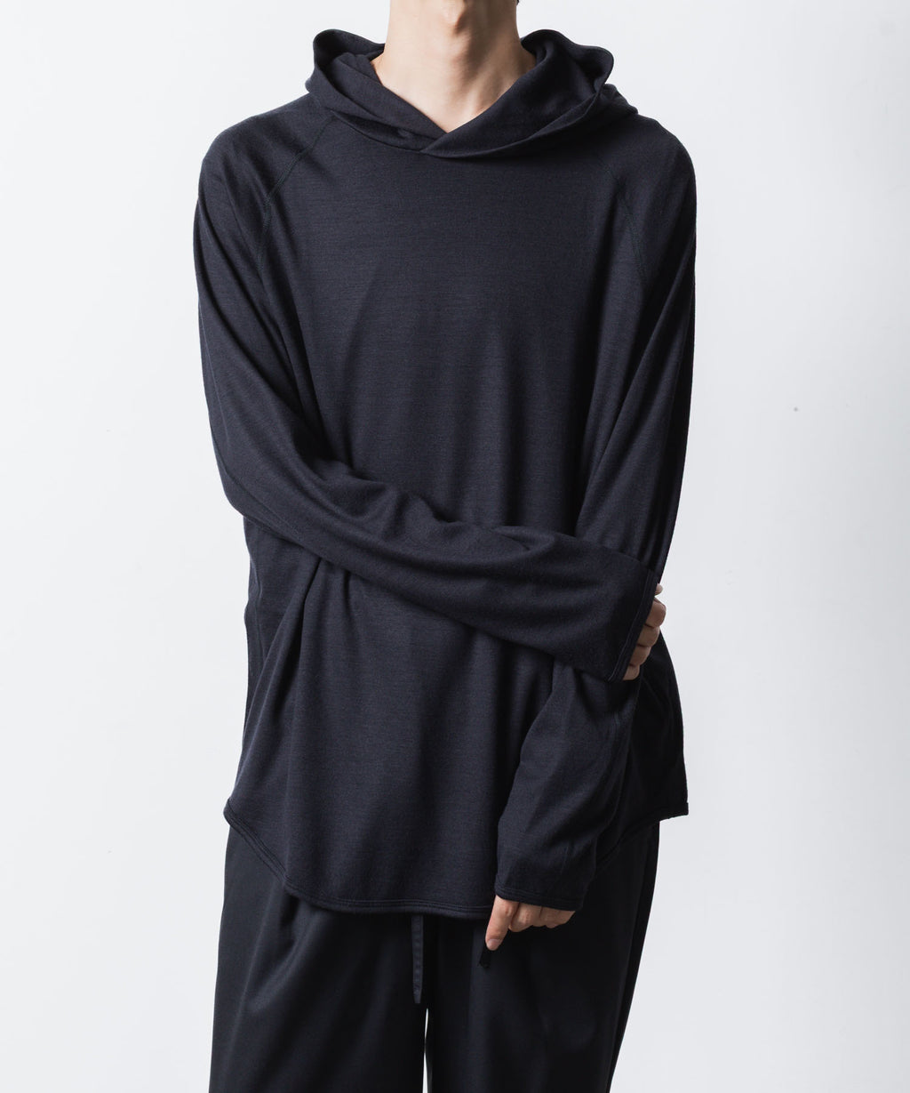 ATTACHMENT アタッチメントの1/60 WOOL SMOOTH HOODED PULLOVER - NAVYの公式通販サイトsession福岡セレクトショップ