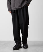 画像をギャラリービューアに読み込む, ATTACHMENT アタッチメントのPE STRETCH DOUBLE CLOTH BELTED TAPERED FIT TROUSERS - BLACK 公式通販サイトsession福岡セレクトショップ
