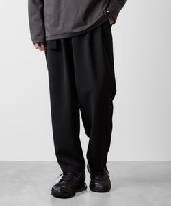 ATTACHMENT アタッチメントのPE STRETCH DOUBLE CLOTH BELTED TAPERED FIT TROUSERS - BLACK 公式通販サイトsession福岡セレクトショップ