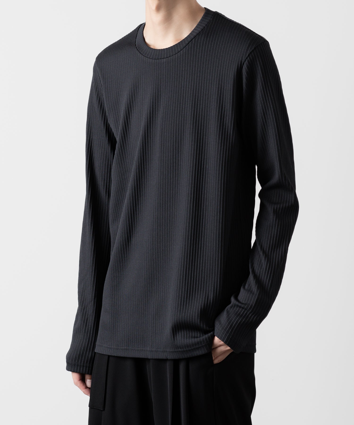 ATTACHMENT アタッチメントのPE STRETCH RIB SLIM FIT L/S TEE - D.GRAY 公式通販サイトsession福岡セレクトショップ