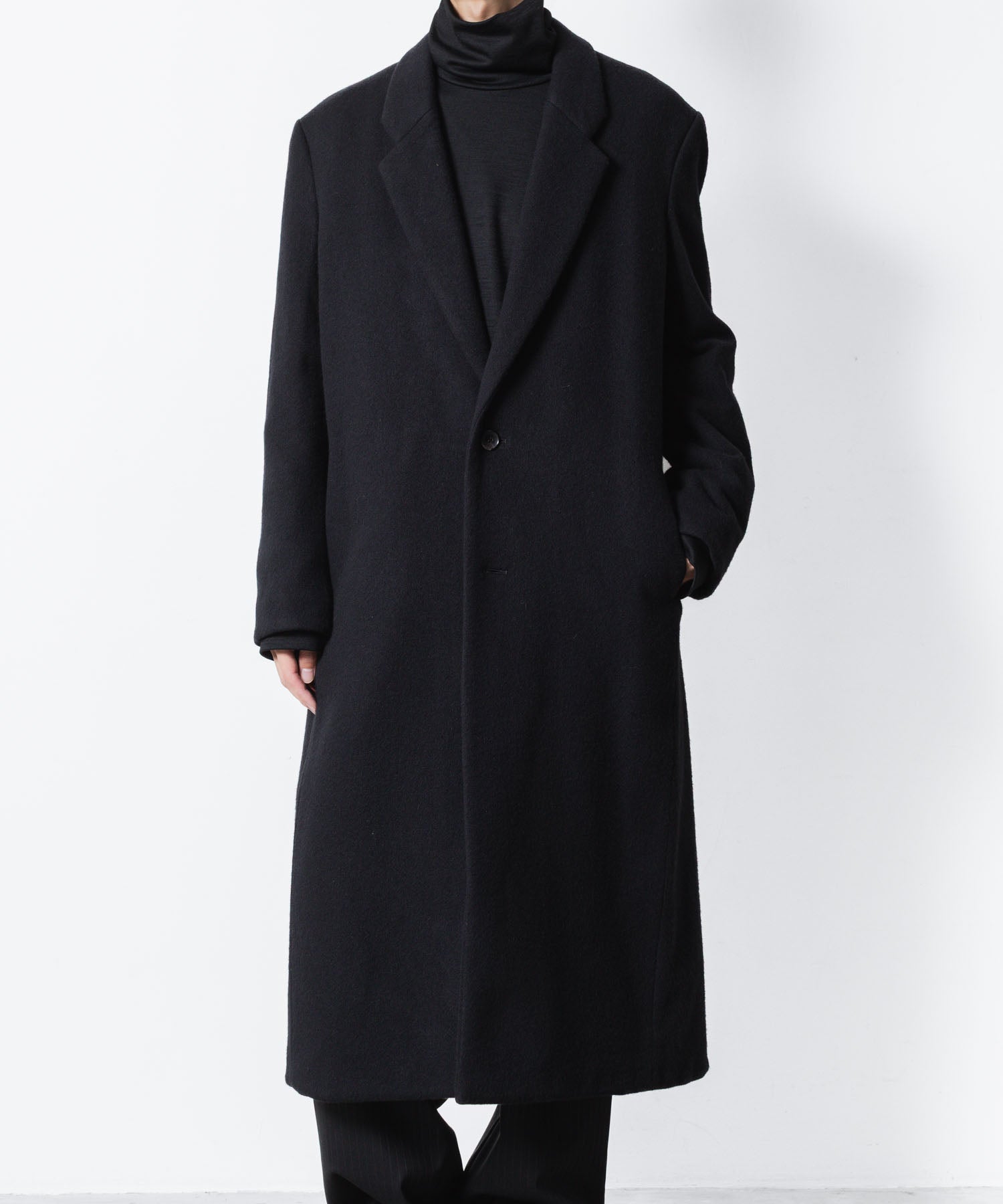 ATTACHMENT アタッチメントのWOOL SHAGGY PADDING CHESTER COAT - BLACKの公式通販サイトsession福岡セレクトショップ