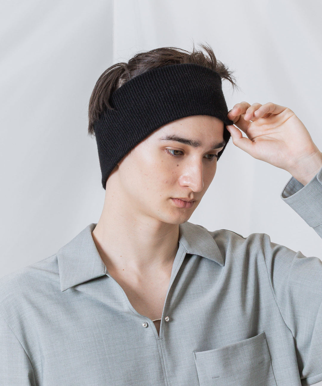 ATTACHMENT アタッチメントのCASHMERE　KNIT HAIR BAND - BLACKの公式通販サイトsession福岡セレクトショップ