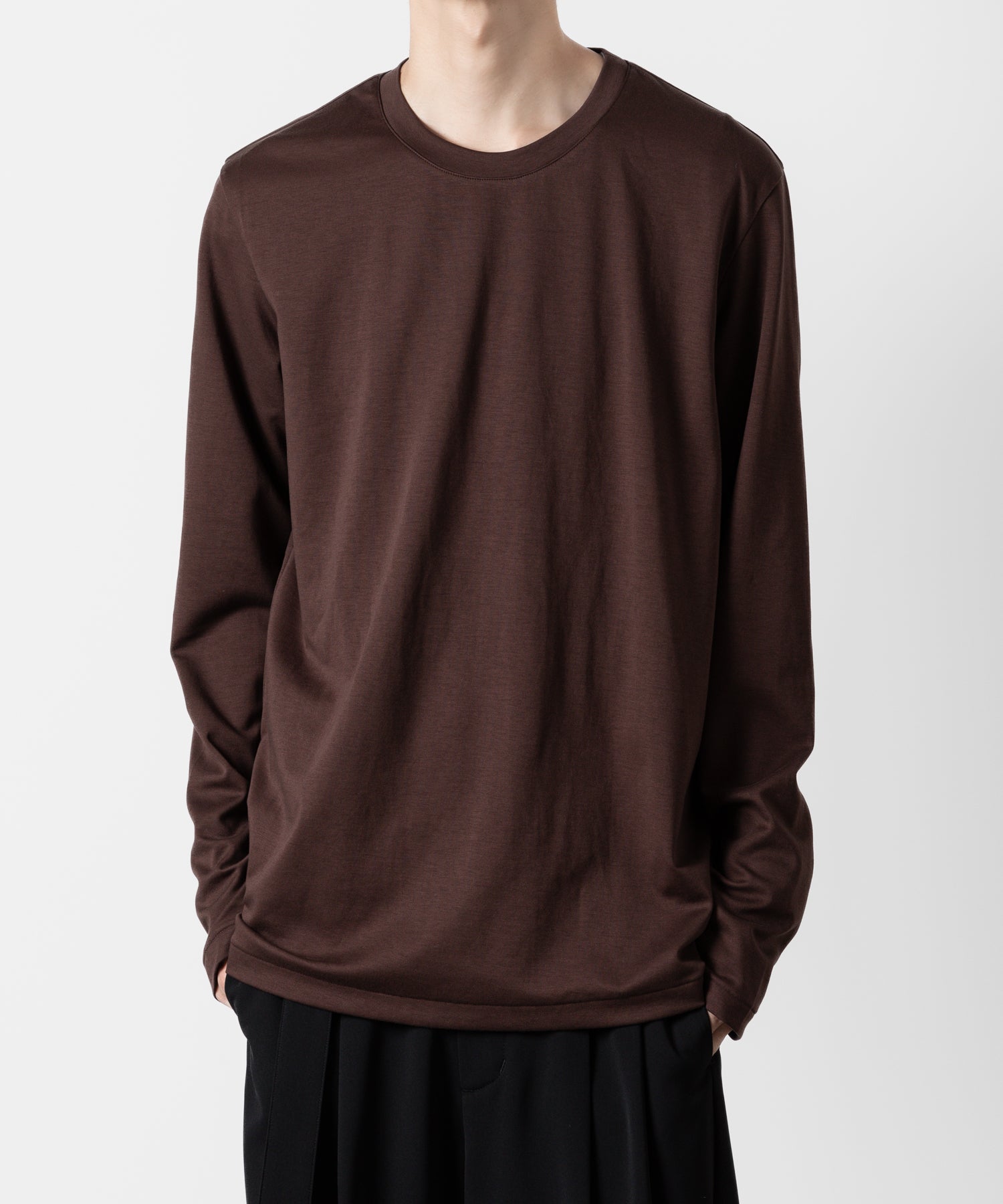 ATTACHMENT アタッチメントのCOTTON DOUBLE FACE SLIM FIT L/S TEE - BORDEAUX  公式通販サイトsession福岡セレクトショップ