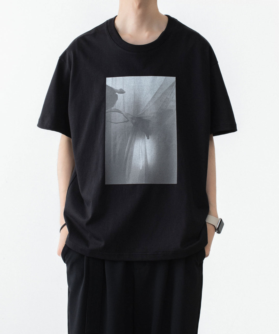 ATTACHMENT アタッチメントの30//2 SUVIN JERSEY PRINT TEE - BLACKの公式通販サイトsession福岡セレクトショップ