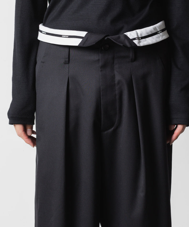 ATTACHMENT アタッチメントのT/W/SI STRETCH GABARDINE FLAP TROUSERS - BLACKの公式通販サイトsession福岡セレクトショップ