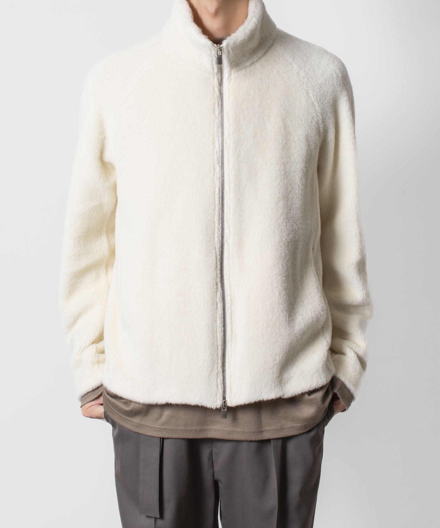 ATTACHMENT アタッチメントのWO/ALPACA BOA ZIP UP BLOUSON - OFF WHITEの公式通販サイトsession福岡セレクトショップ