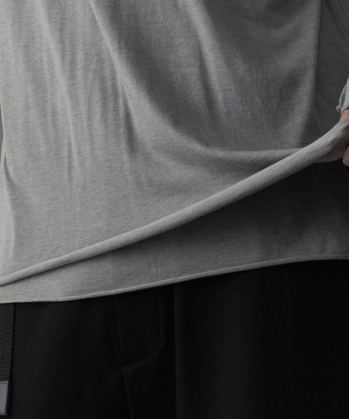 ATTACHMENT アタッチメントのCO/CU JERSEY SLIM FIT LAYERED L/S TEE - KHAKI GRAYの公式通販サイトsession福岡セレクトショップ