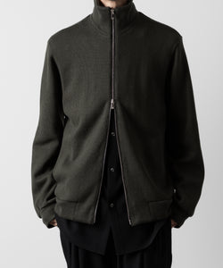 ato(アトウ)のSTAND COLLAR ZIP CARDIGAN  - KHAKI公式通販サイトsession福岡セレクトショップ