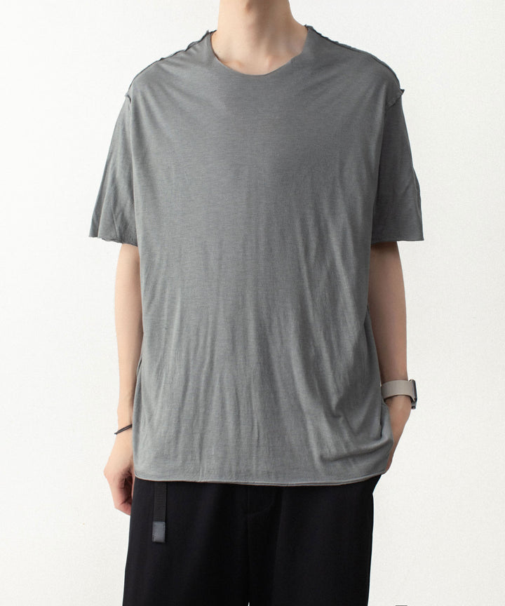 ATTACHMENT アタッチメントのCO/CU JERSEY SLIM FIT LAYERED S/S TEE - KHAKI GRAYの公式通販サイトsession福岡セレクトショップ