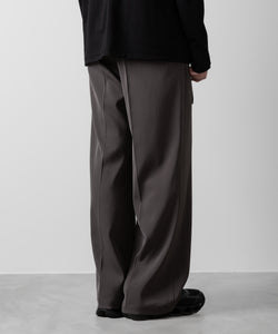 ATTACHMENT アタッチメントのPE STRETCH TWILL BELTED WIDE FIT TROUSERS - KHAKI GRAY 公式通販サイトsession福岡セレクトショップ