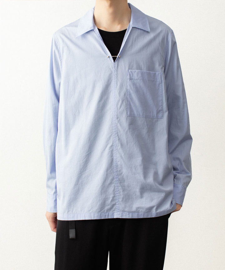 ATTACHMENT アタッチメントの140/2 GIZA BROAD PIERCED L/S SHIRT - L.BLUEの公式通販サイトsession福岡セレクトショップ
