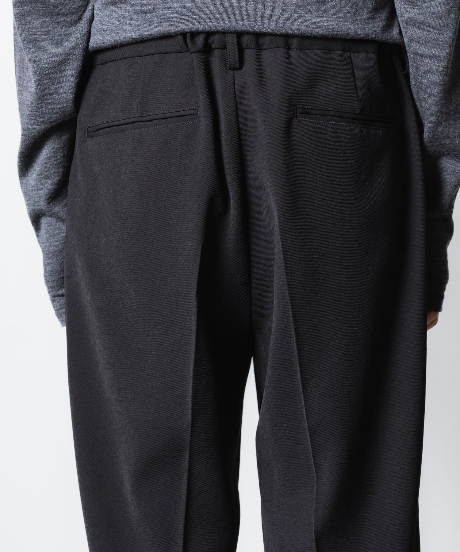 VEIN ヴェインのPE KERSEY 1TUCK TROUSERS - BLACKの公式通販サイトsession福岡セレクトショップ