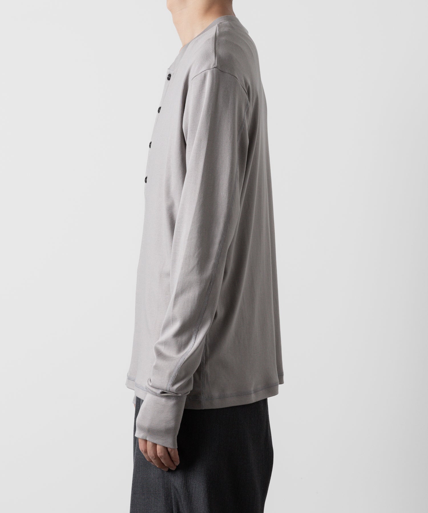 ATTACHMENT アタッチメントのSVIN CO RIB HENLEY NECK L/S TEE - GRAY 公式通販サイトsession福岡セレクトショップ