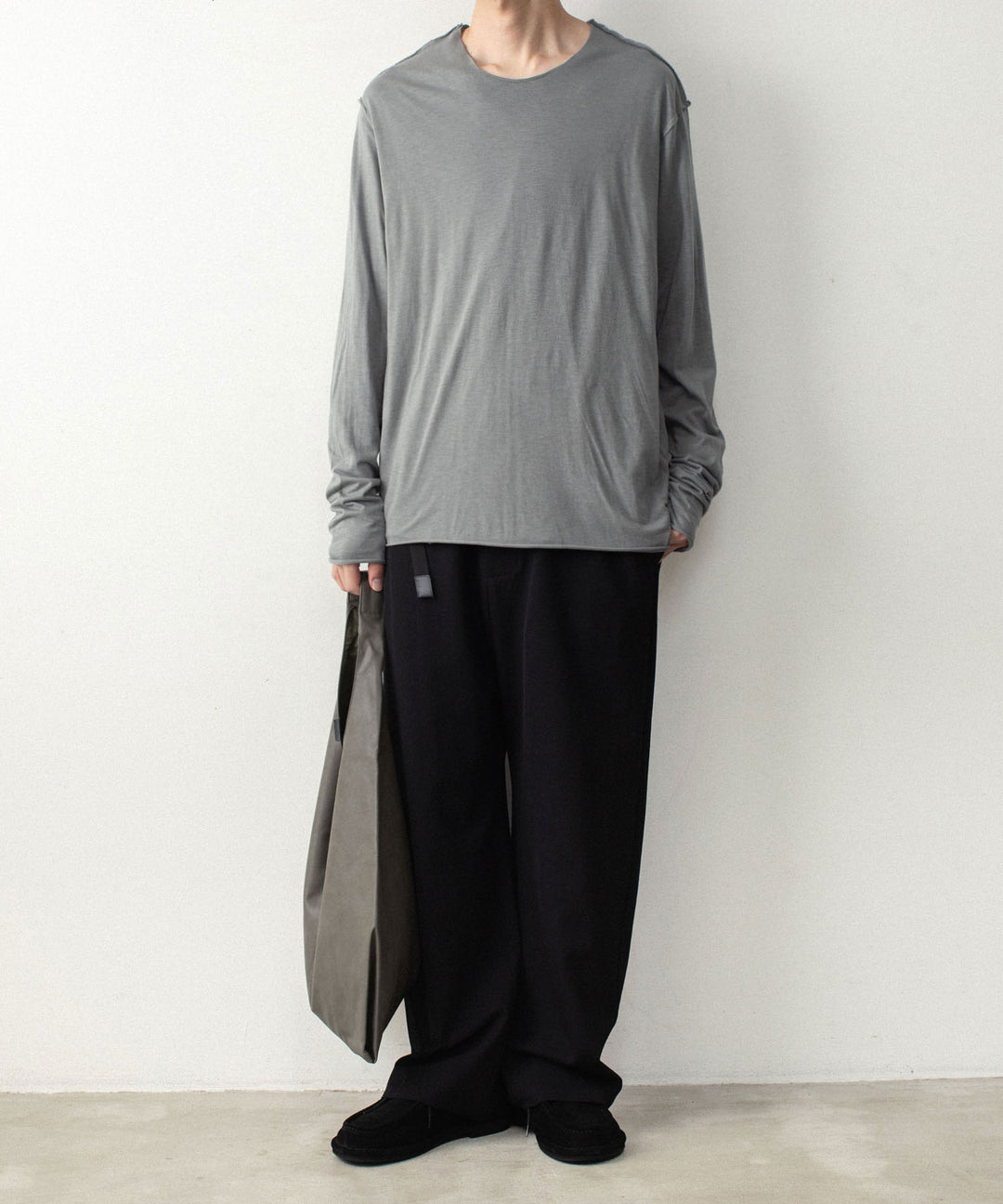 ATTACHMENT アタッチメントのCO/CU JERSEY SLIM FIT LAYERED L/S TEE - KHAKI GRAYの公式通販サイトsession福岡セレクトショップ