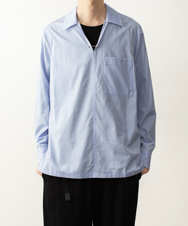ATTACHMENT アタッチメントの140/2 GIZA BROAD PIERCED L/S SHIRT - L.BLUEの公式通販サイトsession福岡セレクトショップ