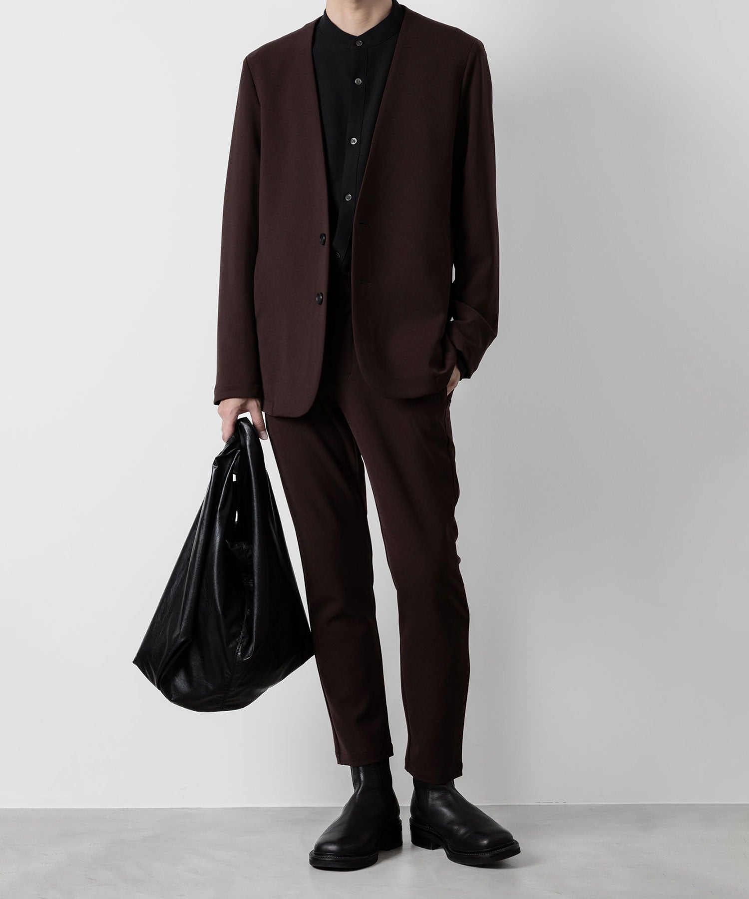 ATTACHMENT アタッチメントのPE STRETCH DOUBLE CLOTH NARROW TROUSERS - BROWN 公式通販サイトsession福岡セレクトショップ