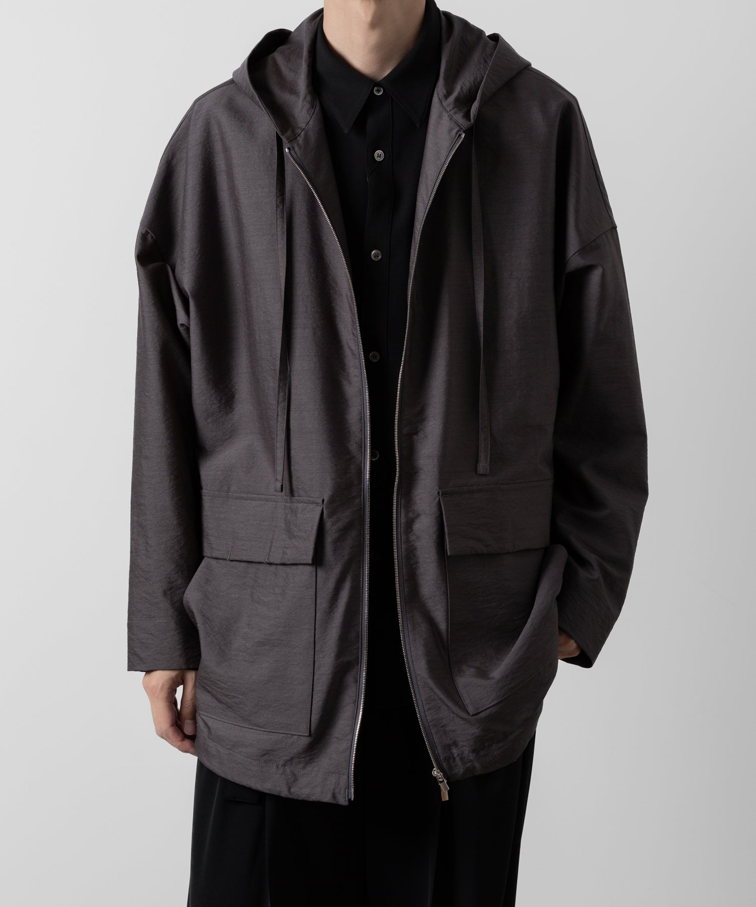 ATTACHMENT アタッチメントのWO/NY VOILE ZIP UP HOODED JACKET - GRAY 公式通販サイトsession福岡セレクトショップ