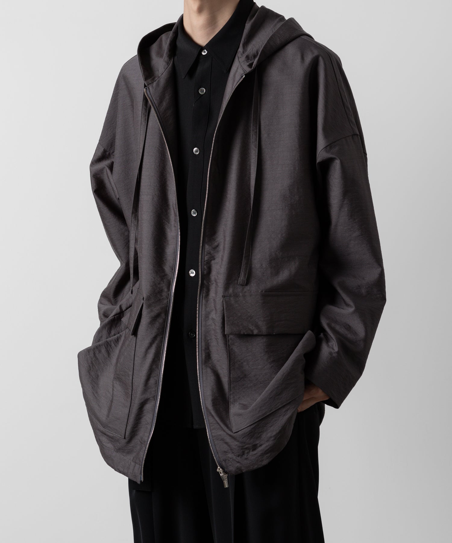 ATTACHMENT アタッチメントのWO/NY VOILE ZIP UP HOODED JACKET - GRAY 公式通販サイトsession福岡セレクトショップ