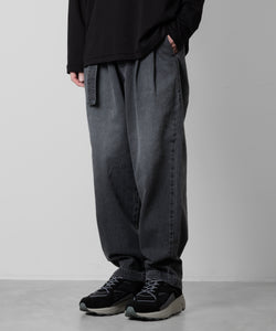 【ATTACHMENT】ATTACHMENT アタッチメントの11oz DENIM BELTED TAPERED FIT TROUSERS - BLACK 公式通販サイトsession福岡セレクトショップ