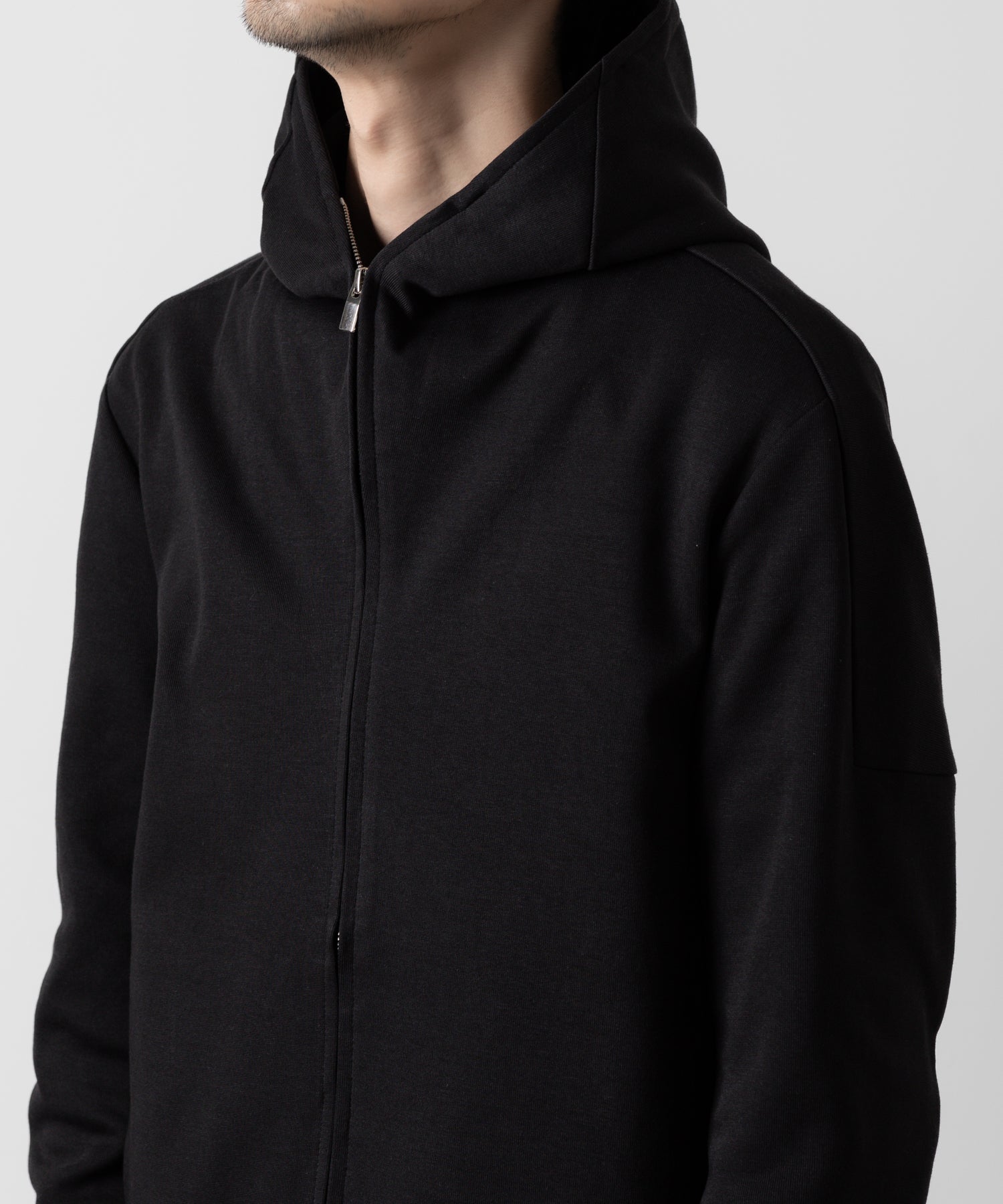 ATTACHMENT アタッチメントの限定CO/PE DOUBLE KNIT ZIP UP HOODIE - BLACKの公式通販サイトsession福岡セレクトショップ