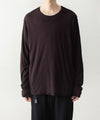 【 ATTACHMENT 】CO/CU JERSEY SLIM FIT LAYERED L/S TEE - D.BROWN