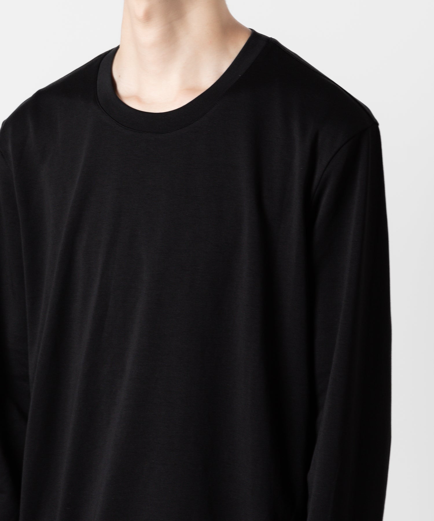 ATTACHMENT アタッチメントのCOTTON DOUBLE FACE SLIM FIT L/S TEE - BLACK  公式通販サイトsession福岡セレクトショップ