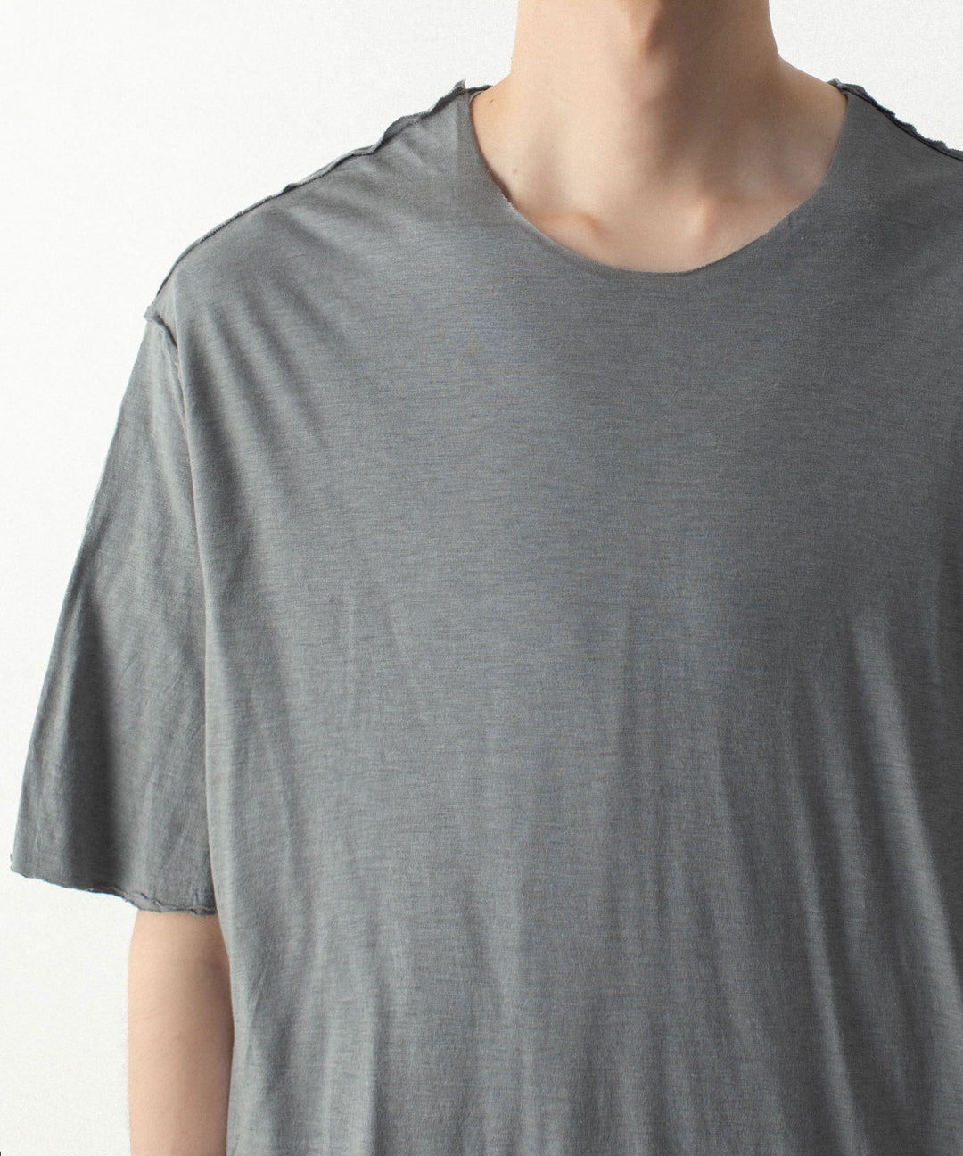 ATTACHMENT アタッチメントのCO/CU JERSEY SLIM FIT LAYERED S/S TEE - KHAKI GRAYの公式通販サイトsession福岡セレクトショップ