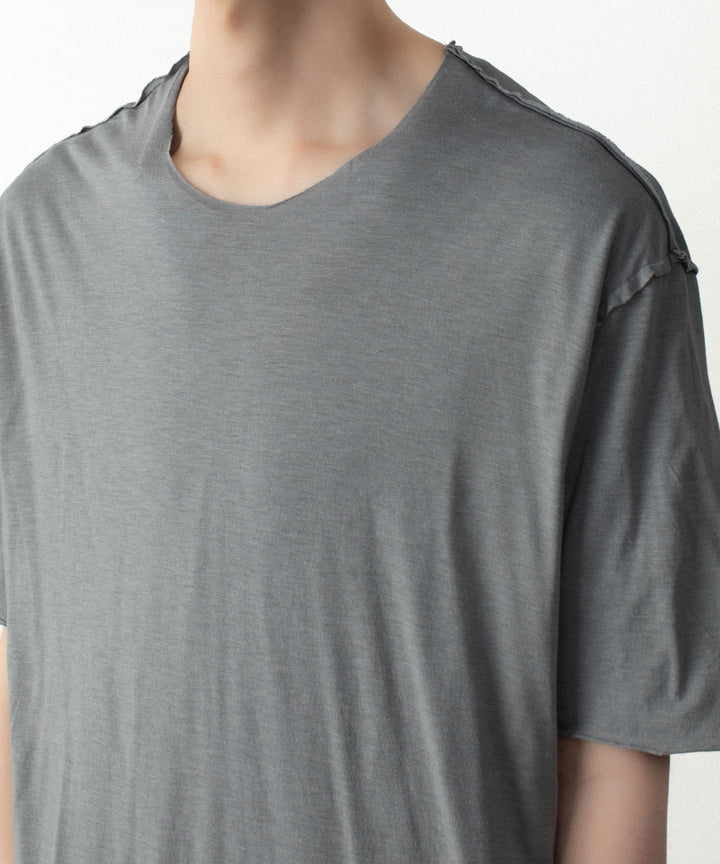 ATTACHMENT アタッチメントのCO/CU JERSEY SLIM FIT LAYERED S/S TEE - KHAKI GRAYの公式通販サイトsession福岡セレクトショップ