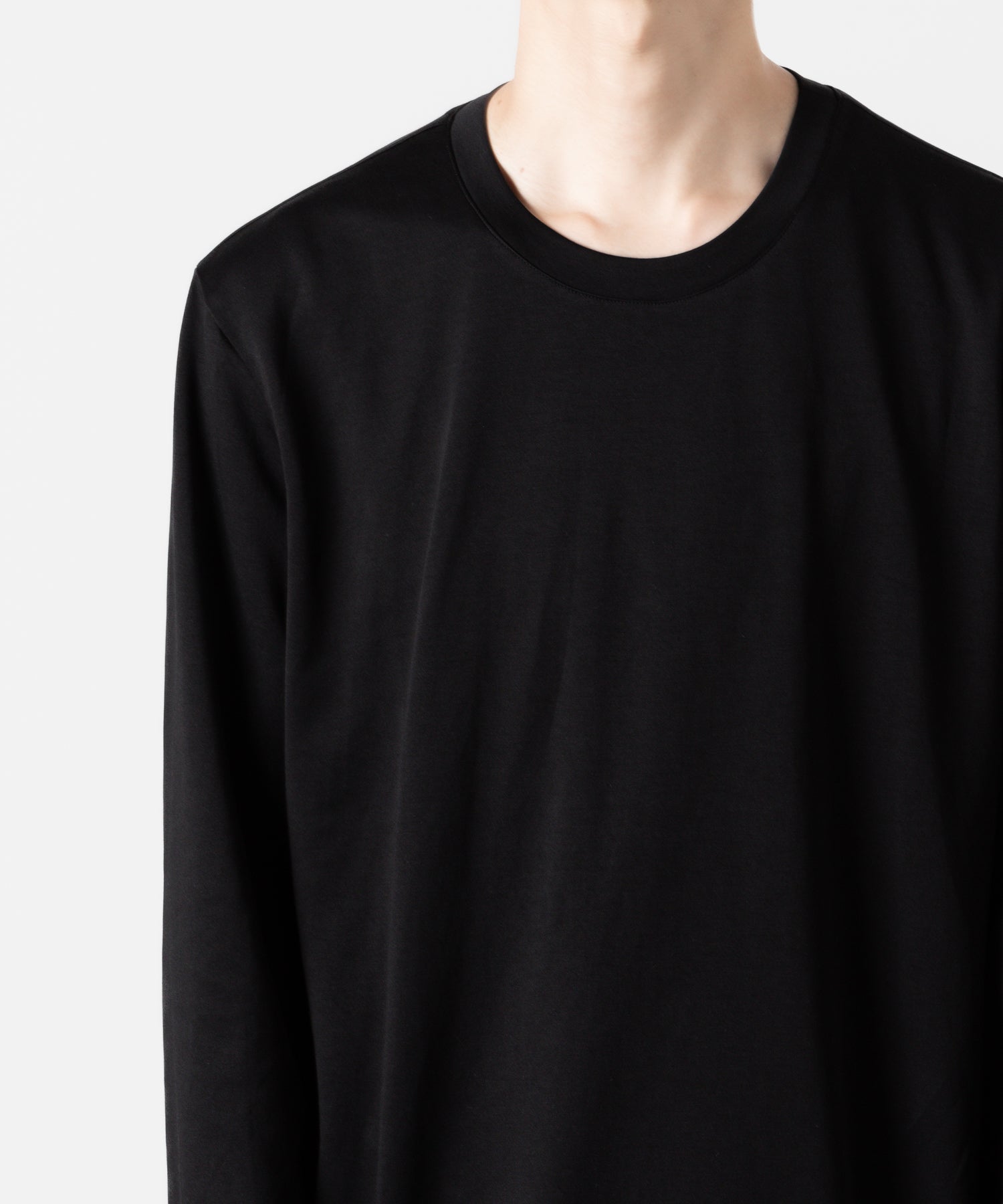 ATTACHMENT アタッチメントのCOTTON DOUBLE FACE SLIM FIT L/S TEE - BLACK  公式通販サイトsession福岡セレクトショップ