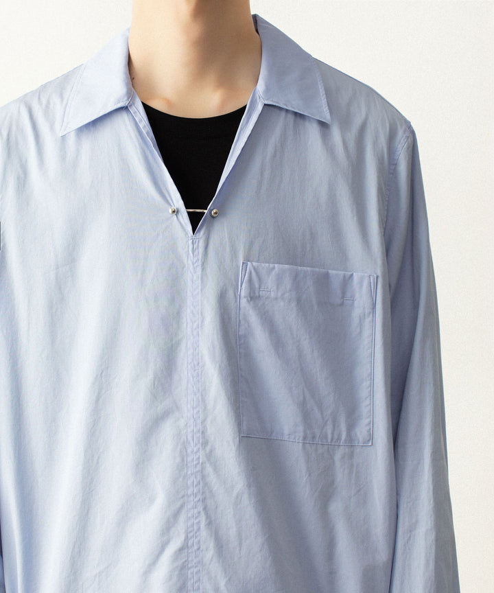 ATTACHMENT アタッチメントの140/2 GIZA BROAD PIERCED L/S SHIRT - L.BLUEの公式通販サイトsession福岡セレクトショップ