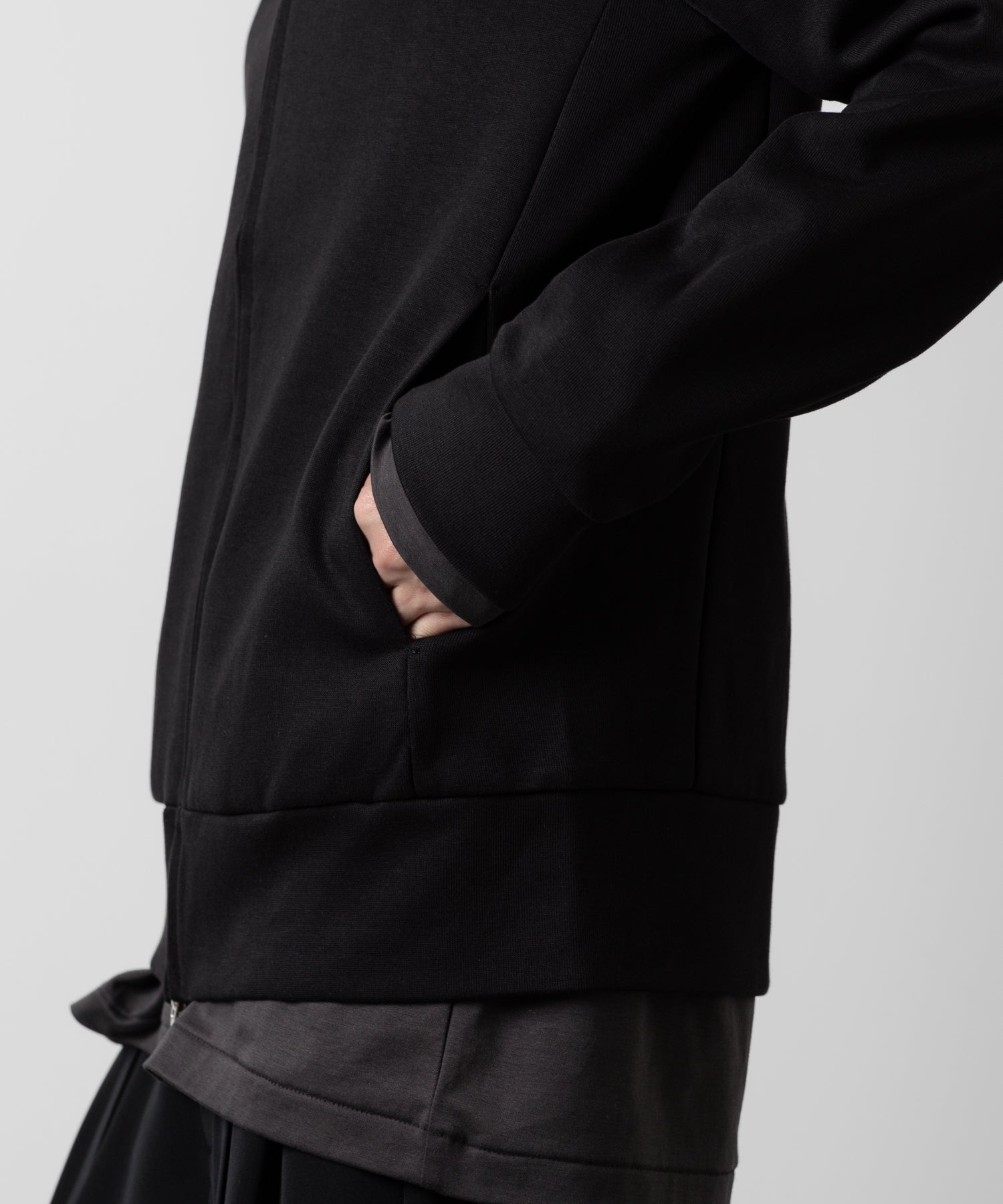 ATTACHMENT アタッチメントの限定CO/PE DOUBLE KNIT ZIP UP HOODIE - BLACKの公式通販サイトsession福岡セレクトショップ