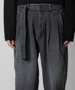 画像をギャラリービューアに読み込む, 【ATTACHMENT】ATTACHMENT アタッチメントの11oz DENIM BELTED TAPERED FIT TROUSERS - BLACK 公式通販サイトsession福岡セレクトショップ
