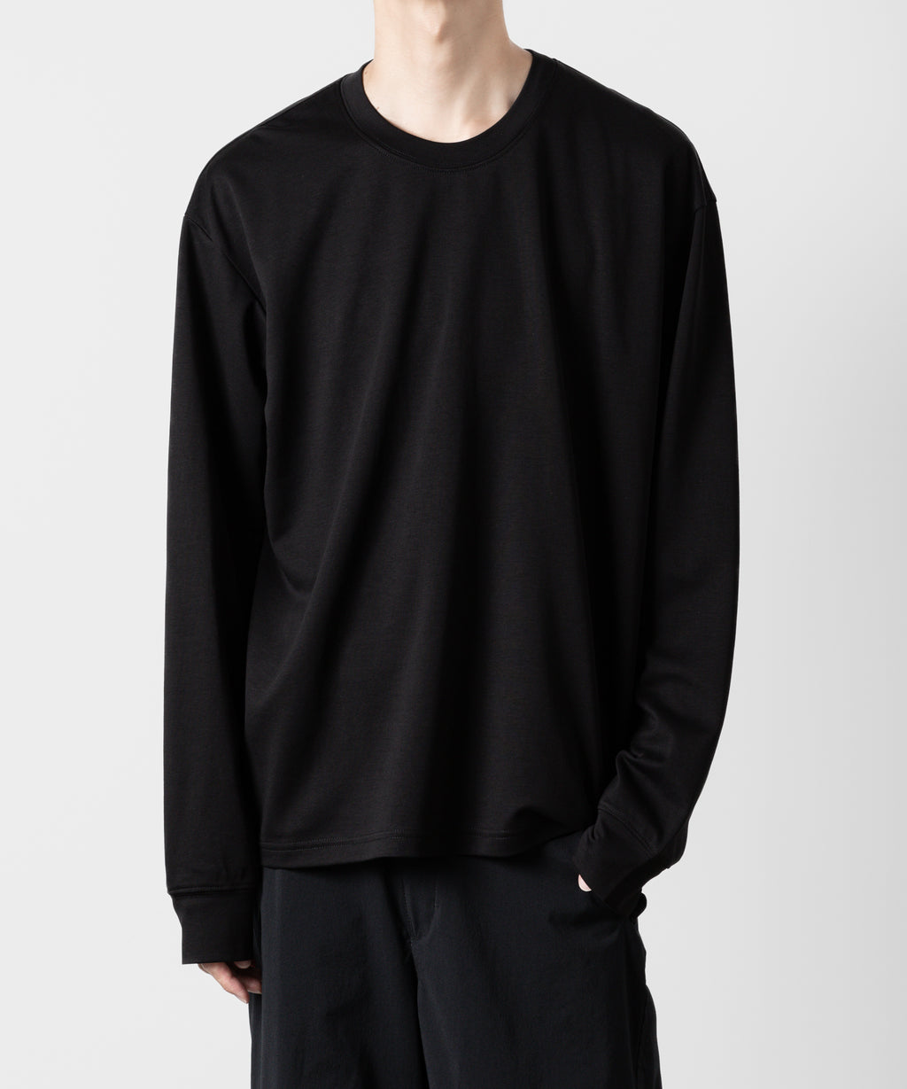 ATTACHMENT アタッチメントのCOTTON DOUBLE FACE OVERSIZED L/S TEE - BLACK  公式通販サイトsession福岡セレクトショップ